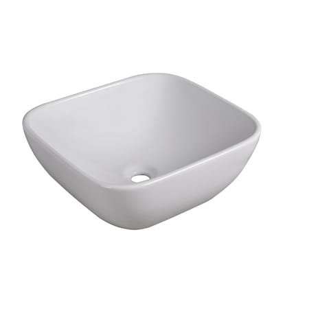 Kd Gabinetes White Artistic Porcelain Vessel Bathroom Sink, 18.125 x 16.375 x 6.875 in. KD1890489